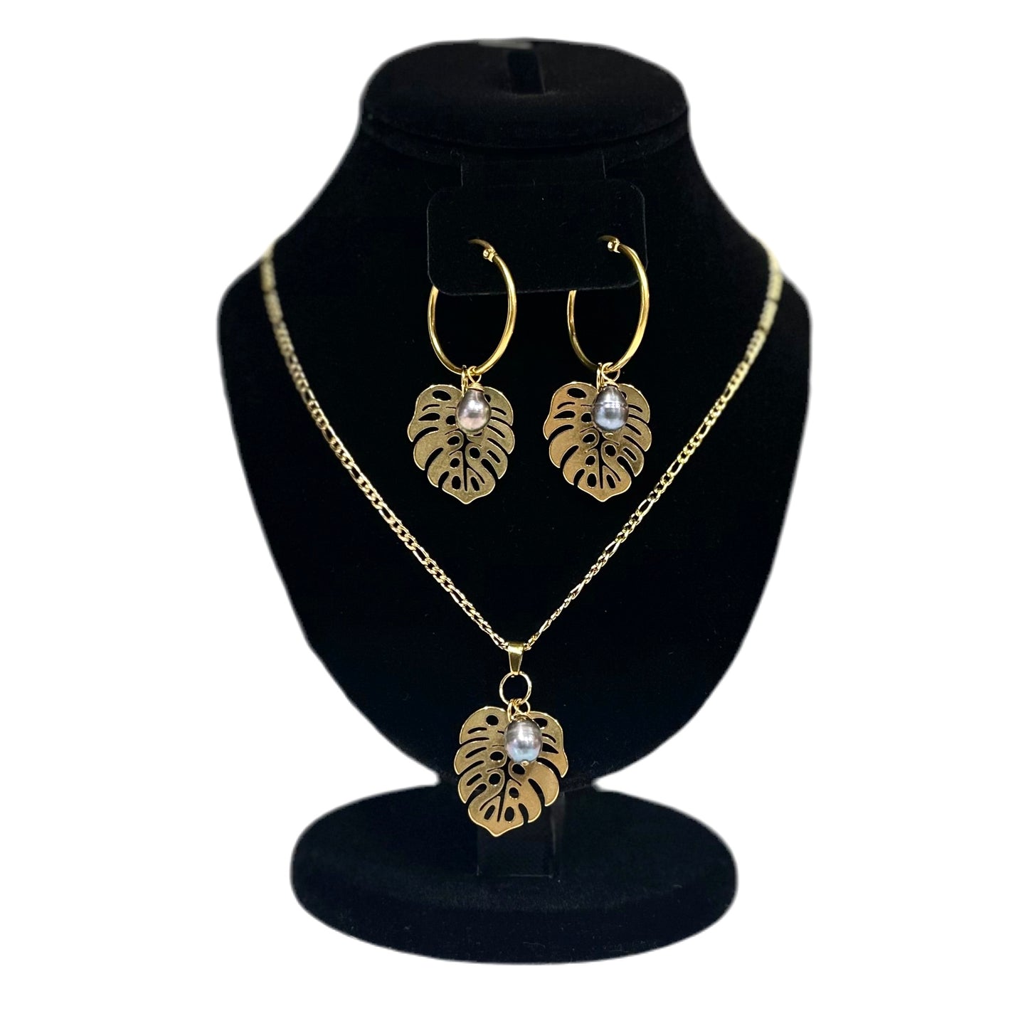 Monstera Freshwater Pearl Set