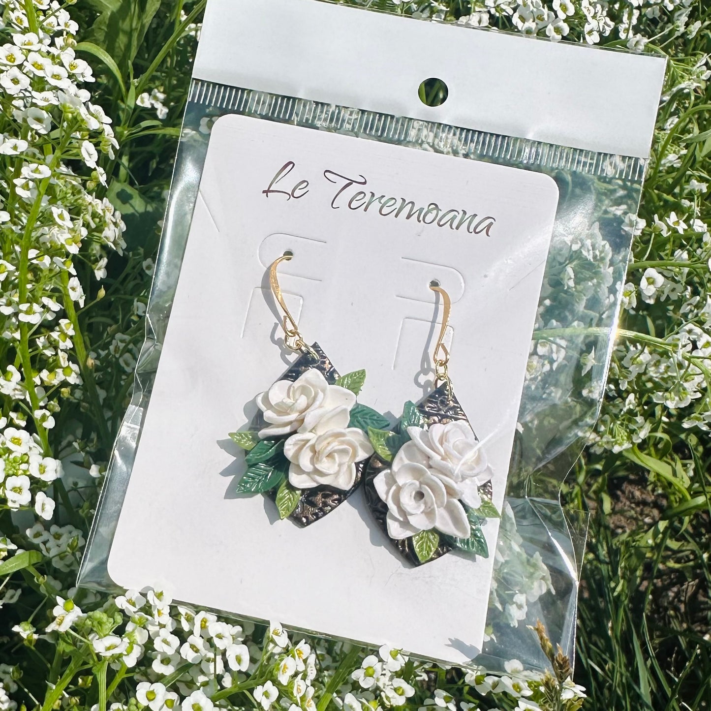 Handmade Gardenia Earrings