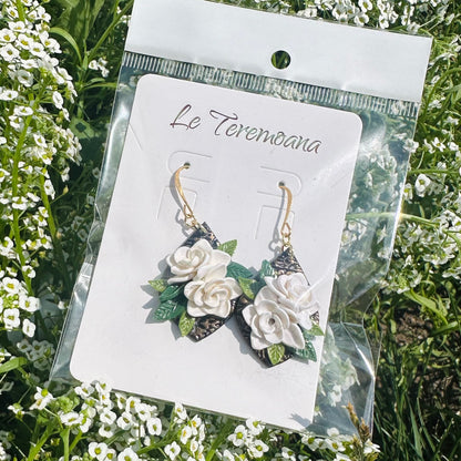 Handmade Gardenia Earrings