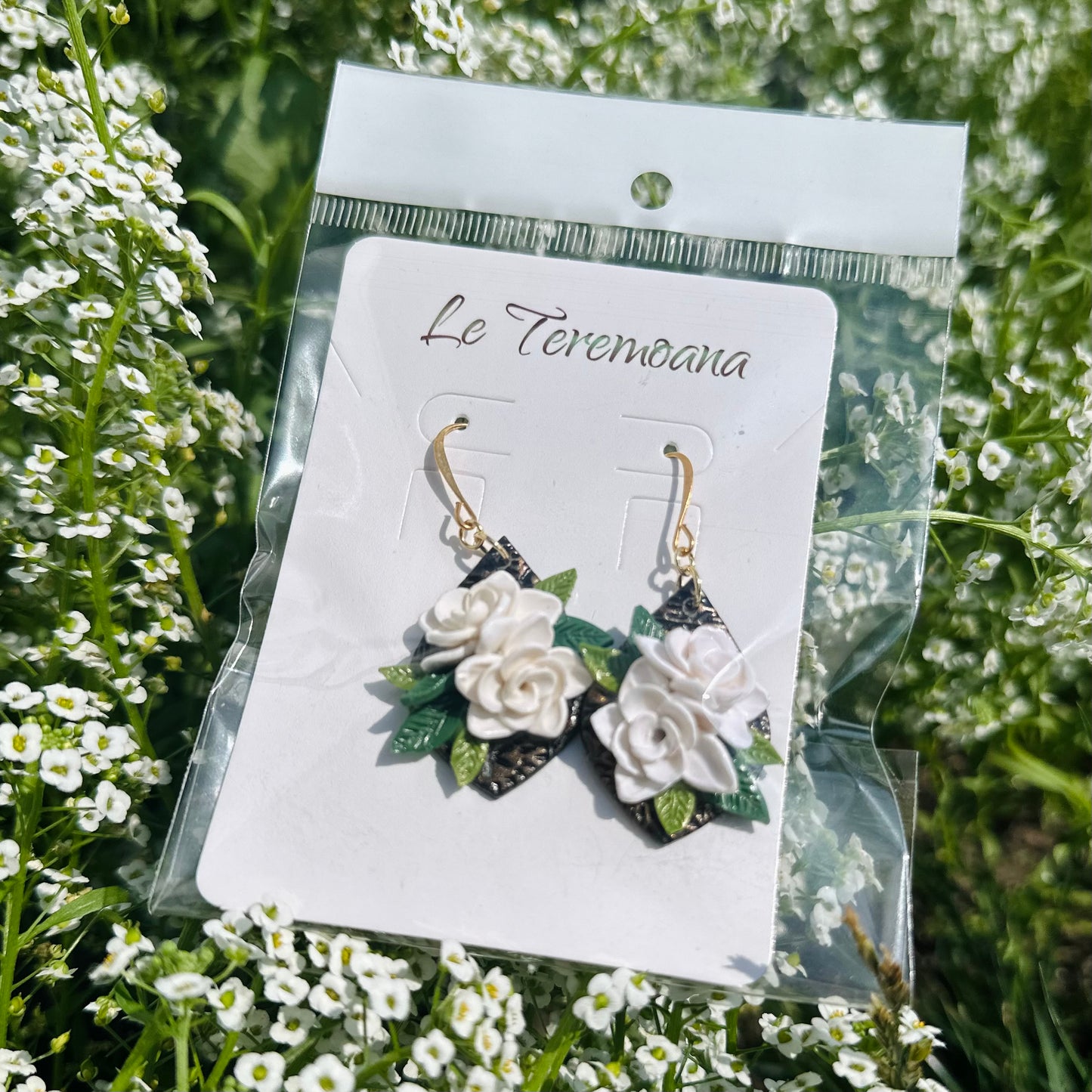 Handmade Gardenia Earrings