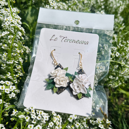 Handmade Gardenia Earrings