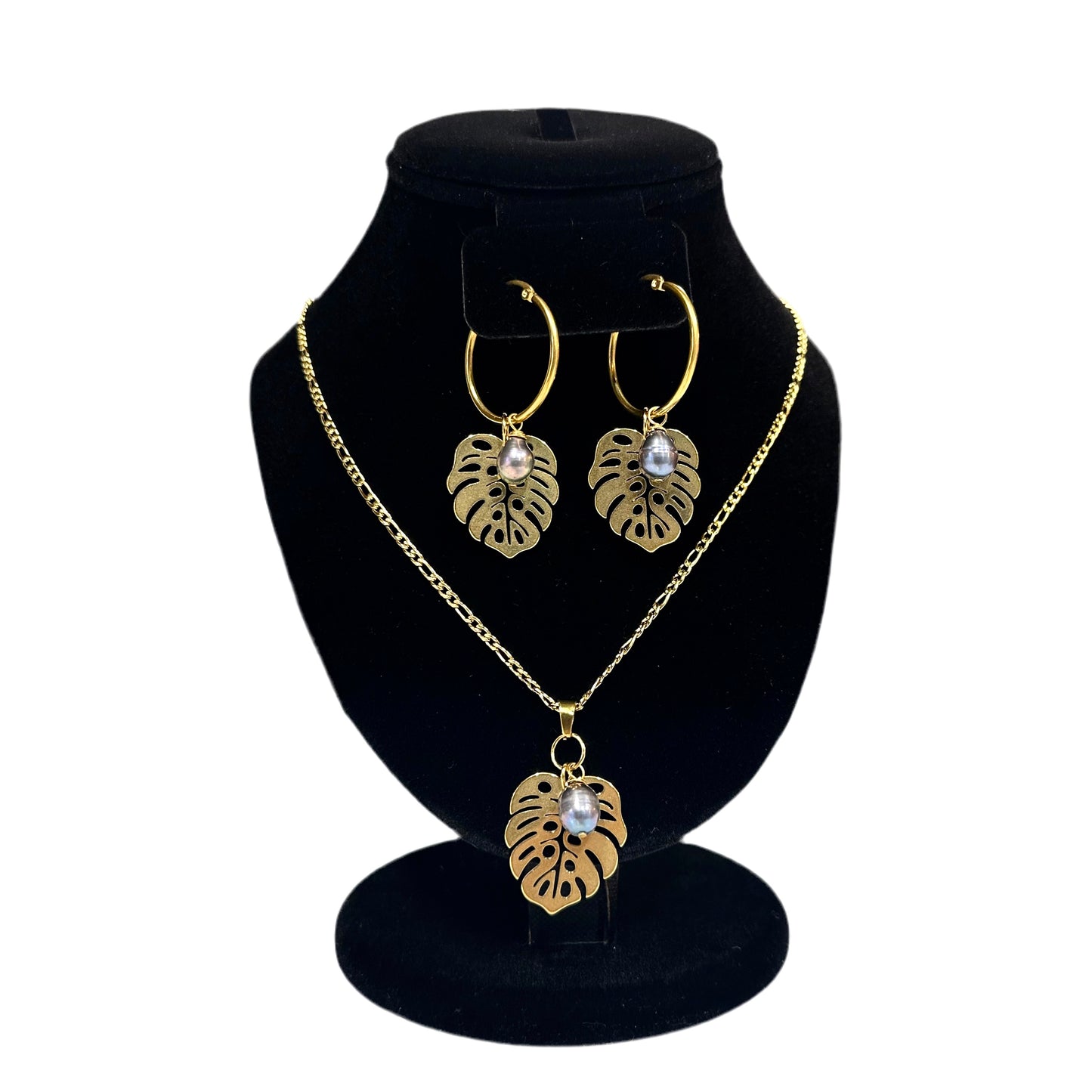 Monstera Freshwater Pearl Set